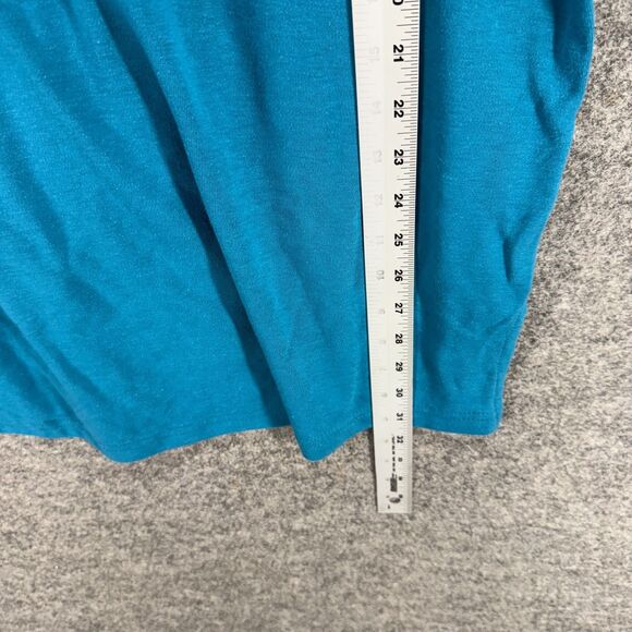 New Woman Within Polo Shirt Women L Large Blue Button Up Collared Short Sleeve - Picture 8 of 9